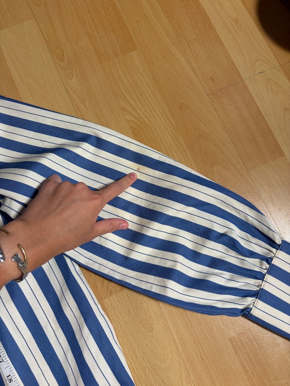 Sezane Celeste Shirt in Maggie Blue and White Striped Preppy Nautical XL - Picture 12 of 12